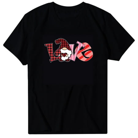 AXXD Womens Tops Lover Round-Neck Short Sleeve Love Print Classic Valentine S Day Scrub Tops Women Shirts For Men
AXXD Womens Tops Lover Round-Neck Short Sleeve Love Print Classic Valentine S Day Scrub Tops Women Shirts For Men