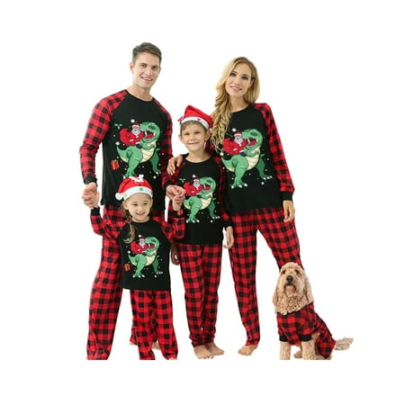 HUIJZG Christmas Family Matching Pajamas Outfit Dinosaur Printed Tops with Plaid Pants Xmas Sleepwear Nightwear Set
HUIJZG Christmas Family Matching Pajamas Outfit Dinosaur Printed Tops with Plaid Pants Xmas Sleepwear Nightwear Set