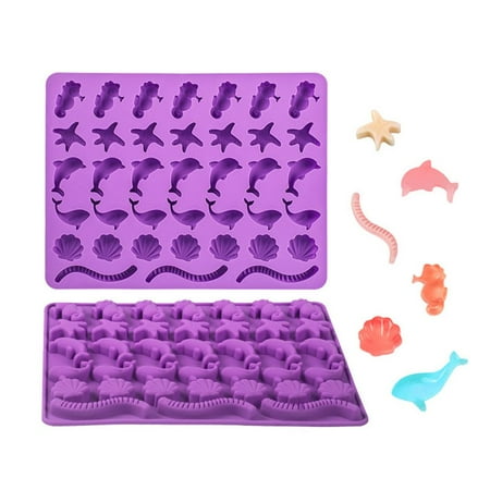 

Bakeware Decorative Fondant Drip Mold Chocolate Mould Turn Sugar Silicone Mold Marine Life Silicone Mold Starfish Hippocampus Shell Dolphin PURPLE