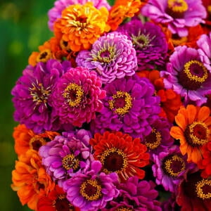 Zinnia PURPLE DREAM MIX w/ Red Double Blooms Butterflies Hummingbirs 100 Seeds!