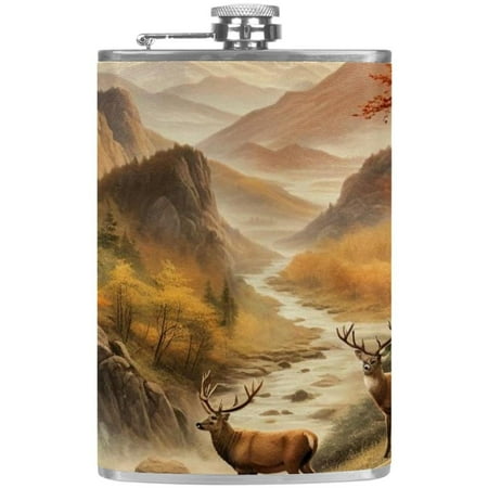 josid Deer Pattern 3.6x6in Stainless Steel Small Flask Leak-Proof Stainless Steel Construction Wrapped in Premium Two-Layer Leather Nano-Printed Design 227ml Capacity
josid Deer Pattern 3.6x6in Stainless Steel Small Flask Leak-Proof Stainless Steel Construction Wrapped in Premium Two-Layer Leather Nano-Printed Design 227ml Capacity