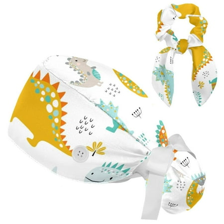 Working Cap with Buttons and Sweatband Scrub Hat Bouffant Caps with Scrunchie Dinosaur Tie Back Hats
Working Cap with Buttons and Sweatband Scrub Hat Bouffant Caps with Scrunchie Dinosaur Tie Back Hats