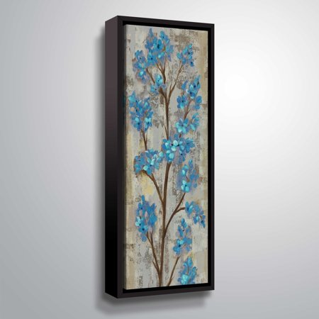 ArtWall 's Almond Branch I blue Gallery Wrapped Floater-framed Canvas