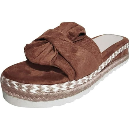 Womens Espadrilles Slip on Wedge Sandals Slides Bow Tie Platform Open Toe Summer Shoes Thick Cushion Slippers Sandals
Womens Espadrilles Slip on Wedge Sandals Slides Bow Tie Platform Open Toe Summer Shoes Thick Cushion Slippers Sandals
