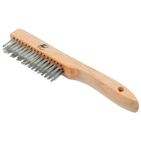 HOMEMAXS 1pc Wire Brush Scratch Brush Wood Handle Brush Wire Bristle for Cleaning Rust