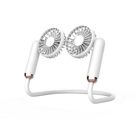 Wiueurtly Portable USB Fan Portable Rechargeable Neckband Lazy Neck Hanging Style 2-in-1