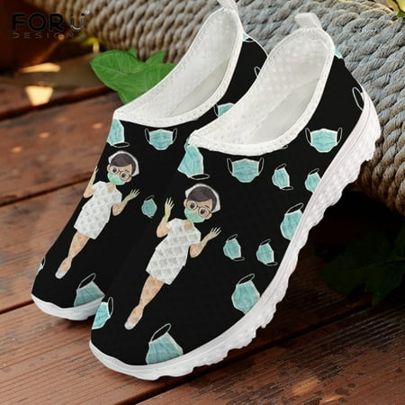 FORUDESIGNS Women Slip On Sneakers Cute Cartoon Nurse Pattern Ladies Summer Light Shoes Green/Blue/Orange Casual Flats Shoes
FORUDESIGNS Women Slip On Sneakers Cute Cartoon Nurse Pattern Ladies Summer Light Shoes Green/Blue/Orange Casual Flats Shoes