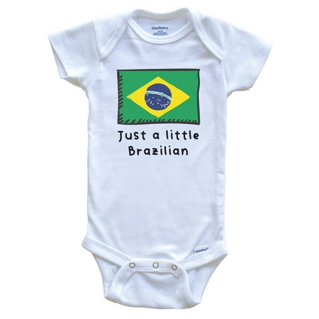 Just A Little Brazilian Funny Cute Brazil Flag Baby Bodysuit