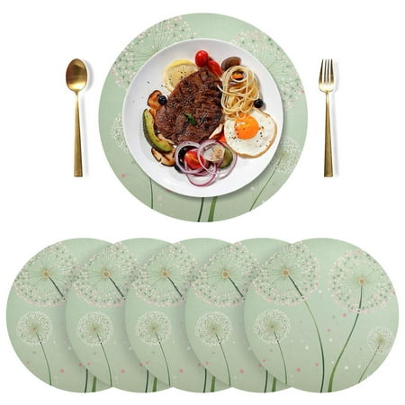 Round Placemats Plate Mats 15 Inch Non-Slip Heat Resistant Washable PVC Set Table Decoration for Kitchen Dining Four Large Dandelions
Round Placemats Plate Mats 15 Inch Non-Slip Heat Resistant Washable PVC Set Table Decoration for Kitchen Dining Four Large Dandelions