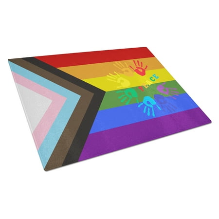 Caroline s Treasures CK8019LCB Gay Pride Peace Hands Progress Pride Glass Cutting Board Large 12H x 16W multicolor
Caroline s Treasures CK8019LCB Gay Pride Peace Hands Progress Pride Glass Cutting Board Large 12H x 16W multicolor