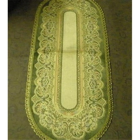 14 x 32 in. Begium Table Runner Verona- Jade