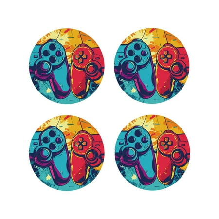 Fuzoiu Gaming Print Leather Coasters Set Drink Coasters Set of 4 for Tabletop Protection Durable PVC Coasters Home Décor and Housewarming Gift-Round Shape
Fuzoiu Gaming Print Leather Coasters Set Drink Coasters Set of 4 for Tabletop Protection Durable PVC Coasters Home Décor and Housewarming Gift-Round Shape