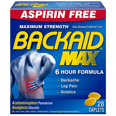 Backaid Max Maximum Strength Pain Relief Caplets, 28 CT