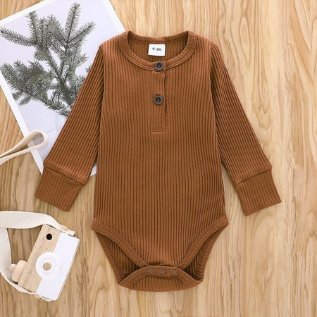 Yubatuo Infant Newborn Baby Boys Girls Solid Striped Romper Jumpsuit Outfits Clothing Brown 90
Yubatuo Infant Newborn Baby Boys Girls Solid Striped Romper Jumpsuit Outfits Clothing Brown 90