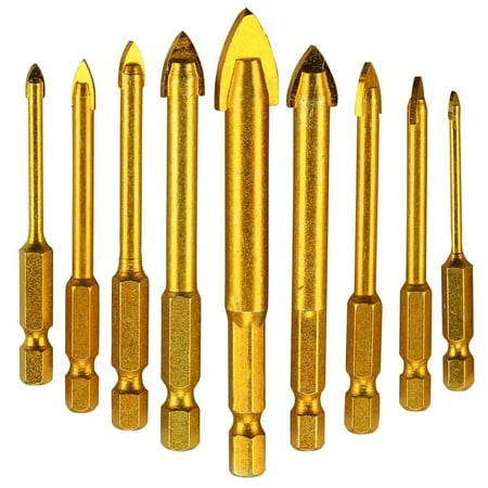 9 pcs. Tile Drill Ceramic Drill Set of Glass Drill Bits Set Hexagon Tile Drill Set Glass Tile Drilling Tool for Mirrors / Glass / Tiles - 3/4/5/6/8/10 / 12mm
9 pcs. Tile Drill Ceramic Drill Set of Glass Drill Bits Set Hexagon Tile Drill Set Glass Tile Drilling Tool for Mirrors / Glass / Tiles - 3/4/5/6/8/10 / 12mm