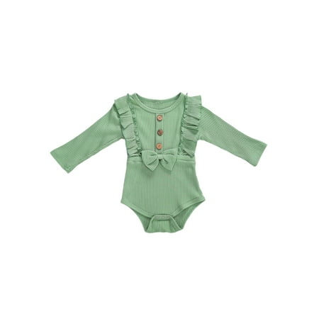 ZIYIXIN Newborn Baby Girl Romper Jumpsuit Ruffle Long Sleeve One-Piece Bodysuit Infant Clothes Outfits Green 0-3 Months
ZIYIXIN Newborn Baby Girl Romper Jumpsuit Ruffle Long Sleeve One-Piece Bodysuit Infant Clothes Outfits Green 0-3 Months