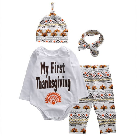 Infant Newborn Thanksgiving Baby Boy Girl Cotton Long Sleeve Romper Bodysuit Outfits Clothes with Headband Hat Set
Infant Newborn Thanksgiving Baby Boy Girl Cotton Long Sleeve Romper Bodysuit Outfits Clothes with Headband Hat Set