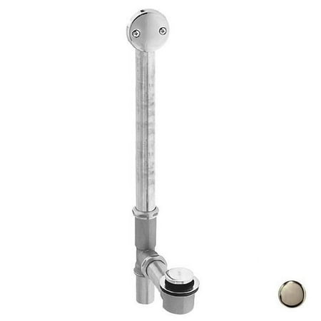 Tip Toe Bath Waste and Overflow with 2-Hole Faceplate - Stainless Steel