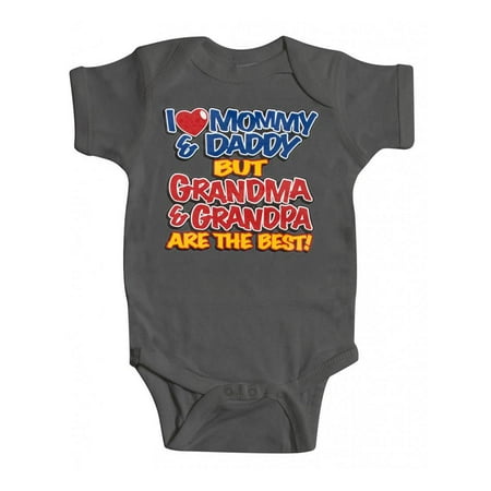 Baby Grandma & Grandpa Bodysuit - Charcoal - 12M
