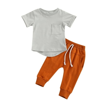 ZIYIXIN Baby Boys Short Sleeve T Shirt Tops and Long Pants with Drawstring Outfits Summer Clothes Yellow 6-12 Months
ZIYIXIN Baby Boys Short Sleeve T Shirt Tops and Long Pants with Drawstring Outfits Summer Clothes Yellow 6-12 Months
