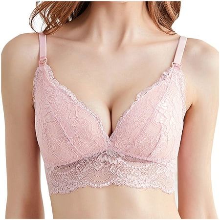 REORIAFEE Bra Comfortable Nursing Bra Maternity Bra for Breastfeeding for Women Comfortable Breathable Lace Wireless Front Buckle Breastfeeding Bra Pink M
REORIAFEE Bra Comfortable Nursing Bra Maternity Bra for Breastfeeding for Women Comfortable Breathable Lace Wireless Front Buckle Breastfeeding Bra Pink M