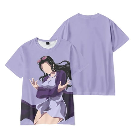 ONE PIECE Luffy D Japanese Cartoon Personalized Printed T Shirt Novelty Letters Clothes for Unisex (Children-110cm)