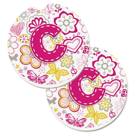 Carolines Treasures CJ2005-CCARC Letter C Flowers and Butterflies Pink Set of 2 Cup Holder Car Coasters Large
Carolines Treasures CJ2005-CCARC Letter C Flowers and Butterflies Pink Set of 2 Cup Holder Car Coasters Large