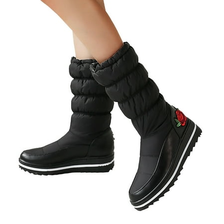 Gubotare Muck Boots Wedge Booties for Women with Heel Hidden Wedge Boots Ankle Boots Wedge Booties Black 9.5