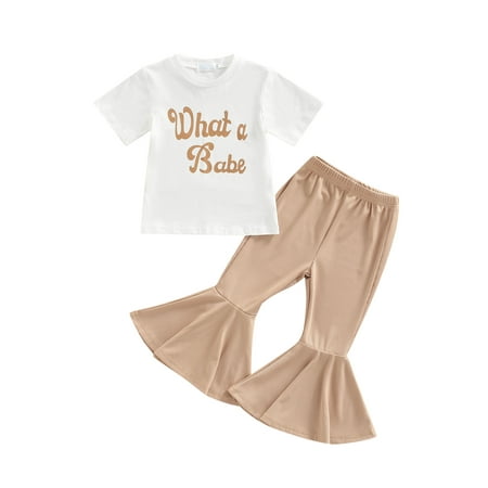 Canrulo Summer Lovely Toddler Girls Clothes 2pcs Babe Letter Short Sleeve T Shirts+High Waist Flare Pants Sets White 4-5 Years
Canrulo Summer Lovely Toddler Girls Clothes 2pcs Babe Letter Short Sleeve T Shirts+High Waist Flare Pants Sets White 4-5 Years