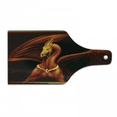 Dragon Cutting Board Legandary Tricorn Dragon on Dark Background Wild Animal Picture Decorative Tempered Glass Cutting and Serving Board Wine Bottle Shape Burgundy Dark Orange by Ambesonne
Dragon Cutting Board Legandary Tricorn Dragon on Dark Background Wild Animal Picture Decorative Tempered Glass Cutting and Serving Board Wine Bottle Shape Burgundy Dark Orange by Ambesonne