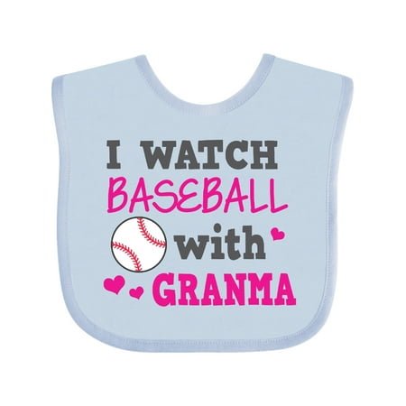 Inktastic I Watch Baseball with My Granma Gift Baby Boy or Baby Girl Bib