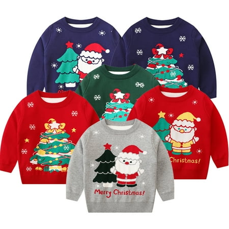Godderr Toddler Boys Christmas Sweater for Kids Crewneck Sweater Cartoon Party Pullover Sweater Autumn Winter Top for 2-8Y
Godderr Toddler Boys Christmas Sweater for Kids Crewneck Sweater Cartoon Party Pullover Sweater Autumn Winter Top for 2-8Y