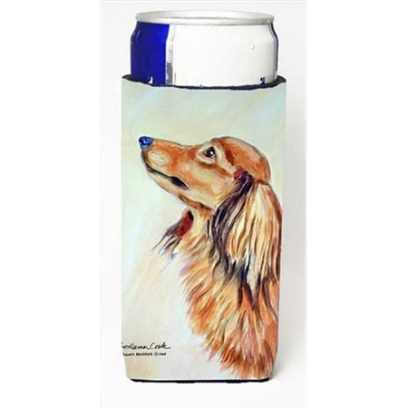 Long Haired Red Dachshund Michelob Ultra bottle sleeves For Slim Cans