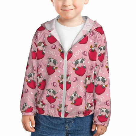 Sun Hoodie for Kids Cute Cartoon Love Cow Red Pink Long Sleeve Swim Fishing Shirts Sun Protection Zip Up Jacket Clothing Athletic Hoodie
Sun Hoodie for Kids Cute Cartoon Love Cow Red Pink Long Sleeve Swim Fishing Shirts Sun Protection Zip Up Jacket Clothing Athletic Hoodie