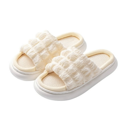 Cloud Slides Cushioned Thick Sole Cloud Slides for Women and Men White 38-39