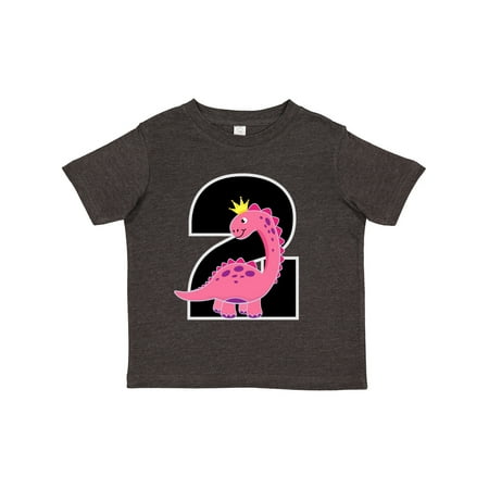 Inktastic 2nd Birthday Dinosaur Girl Party Gift Toddler Toddler Girl T-Shirt