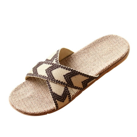 HUPTTEW Slippers For Womens Men Linen Shoes Women Summer Household Beach Slippers Sandals Floor Shoes Slides
HUPTTEW Slippers For Womens Men Linen Shoes Women Summer Household Beach Slippers Sandals Floor Shoes Slides