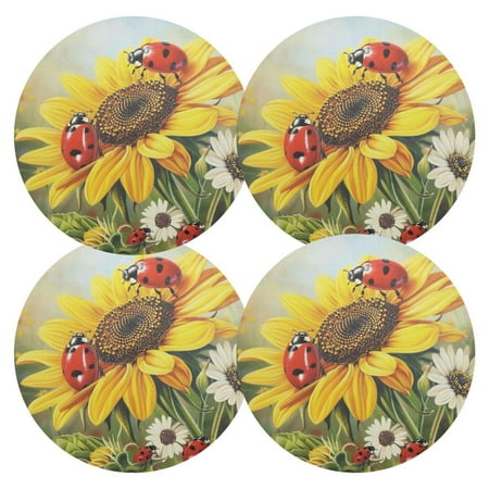 joogoo Ladybugs on Sunflowers Daisy Round Plate Mats for Dining Table Placemat Set of 4 Holiday Decoration
joogoo Ladybugs on Sunflowers Daisy Round Plate Mats for Dining Table Placemat Set of 4 Holiday Decoration