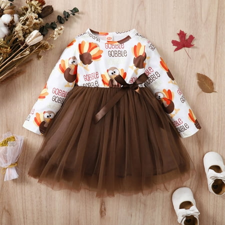 Hunpta Infant Girls Child Thanksgiving Long Sleeve Cartoon Prints Tulle Dresses Bow Tie Princess Dress
Hunpta Infant Girls Child Thanksgiving Long Sleeve Cartoon Prints Tulle Dresses Bow Tie Princess Dress