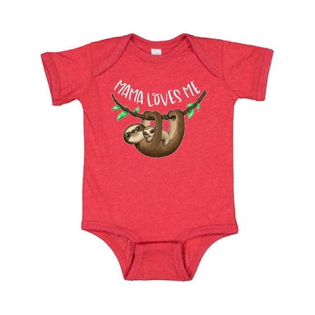 Inktastic Mama Loves Me Cute Mom and Baby Sloth Gift Baby Boy or Baby Girl Bodysuit