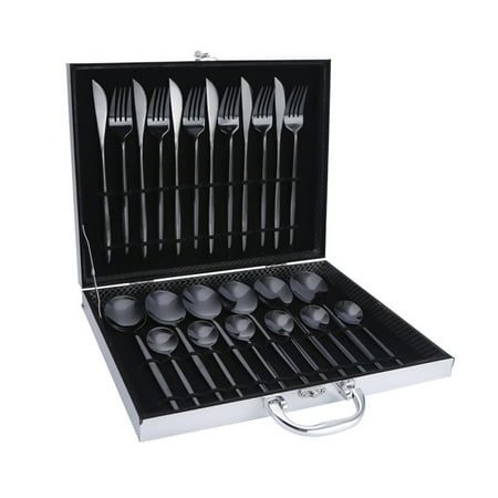 24Pcs Dinnerware Set With Gift Box Stainless Steel Kitchen Cutlery Set Fork Spoon Flatware Minimalist Tableware
24Pcs Dinnerware Set With Gift Box Stainless Steel Kitchen Cutlery Set Fork Spoon Flatware Minimalist Tableware