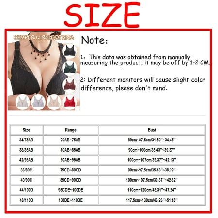 Aayomet Womens Wireless Bra Women s Plus Size Front-Close T-Back Wonderwire Underwire Pink 38
Aayomet Womens Wireless Bra Women s Plus Size Front-Close T-Back Wonderwire Underwire Pink 38