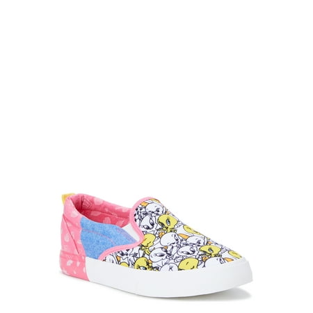 Looney Tunes Women s Tweety Bird Slip On Sneakers
