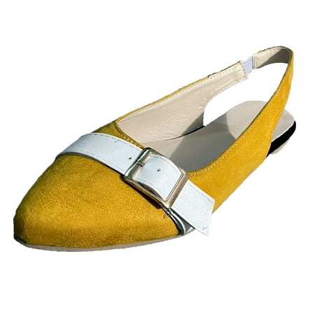 Casual Shoes for Women Women Casual Color Matching Elastic Band Flat Pointed Toe Sandals Single Shoes Women Casual Shoes Flock Yellow 39
Casual Shoes for Women Women Casual Color Matching Elastic Band Flat Pointed Toe Sandals Single Shoes Women Casual Shoes Flock Yellow 39