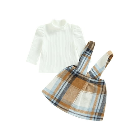 Peyakidsaa Toddler Kid Girls Autumn Outfit Knitted Ribbed Pullover Shirt and Plaid Suspender Skirt Set
Peyakidsaa Toddler Kid Girls Autumn Outfit Knitted Ribbed Pullover Shirt and Plaid Suspender Skirt Set