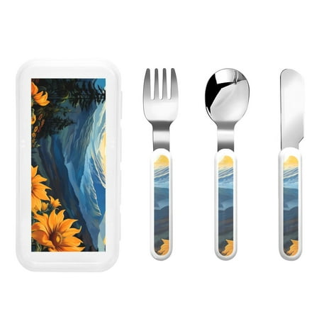 Bingfone Elegant Sunset Sunflower Print Toddler Utensils Kids Silverware 3pcs Safety Stainless Steel Toddler Fork Spoon Knife Set Children Flatware Set
Bingfone Elegant Sunset Sunflower Print Toddler Utensils Kids Silverware 3pcs Safety Stainless Steel Toddler Fork Spoon Knife Set Children Flatware Set