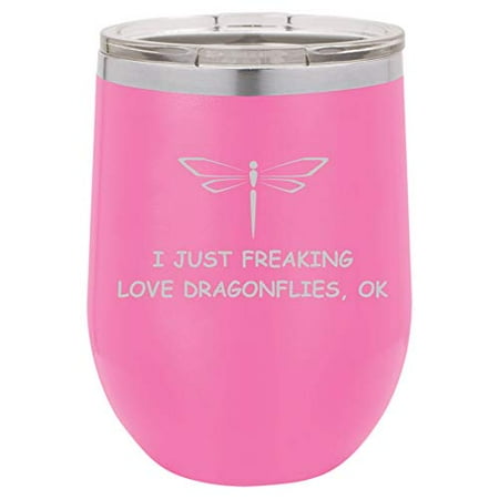 12 oz Double Wall Vacuum Insulated Stainless Steel Stemless Wine Tumbler Glass Coffee Travel Mug With Lid I Just Freaking Love Dragonflies Funny (Hot Pink)
12 oz Double Wall Vacuum Insulated Stainless Steel Stemless Wine Tumbler Glass Coffee Travel Mug With Lid I Just Freaking Love Dragonflies Funny (Hot Pink)