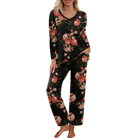 Avamo 2pcs Long Sleeve Casual Pajamas Set For Womens Long Sleeve Sleepwear Pjs Nightwear Fall Floral Loose Fit Tunic Sleep Nightshirt Loungewear
Avamo 2pcs Long Sleeve Casual Pajamas Set For Womens Long Sleeve Sleepwear Pjs Nightwear Fall Floral Loose Fit Tunic Sleep Nightshirt Loungewear