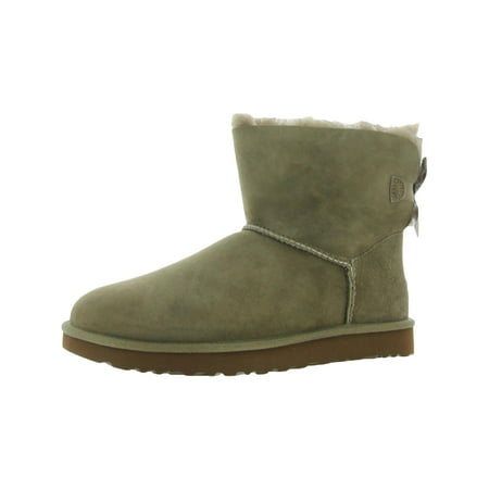 

Ugg Mini Bailey Bow II Women s Suede Fur Lined Booties with Satin Back Bow