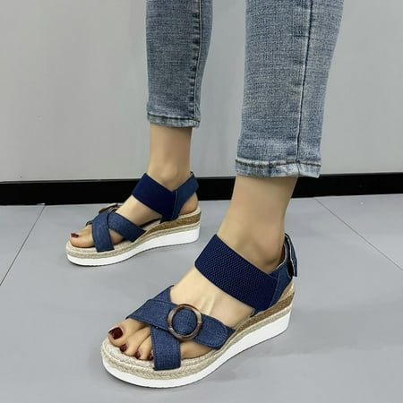 Tdoqot Women s Comfort Gladiator Sandals- Dressy Summer Fashion Strappy Wedge Sandals for Women Blue Size 8.5
Tdoqot Women s Comfort Gladiator Sandals- Dressy Summer Fashion Strappy Wedge Sandals for Women Blue Size 8.5